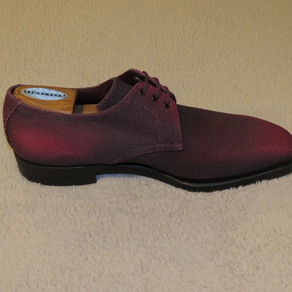Corthay Serigo Woven Burgundy Black Canvas Three Eyelet Derby 7D NWOB $2192 main image 11
